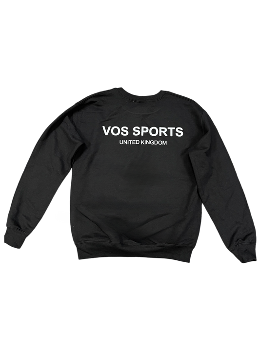 Heavyweight black crewneck relaxed fit polyester sweatshirt