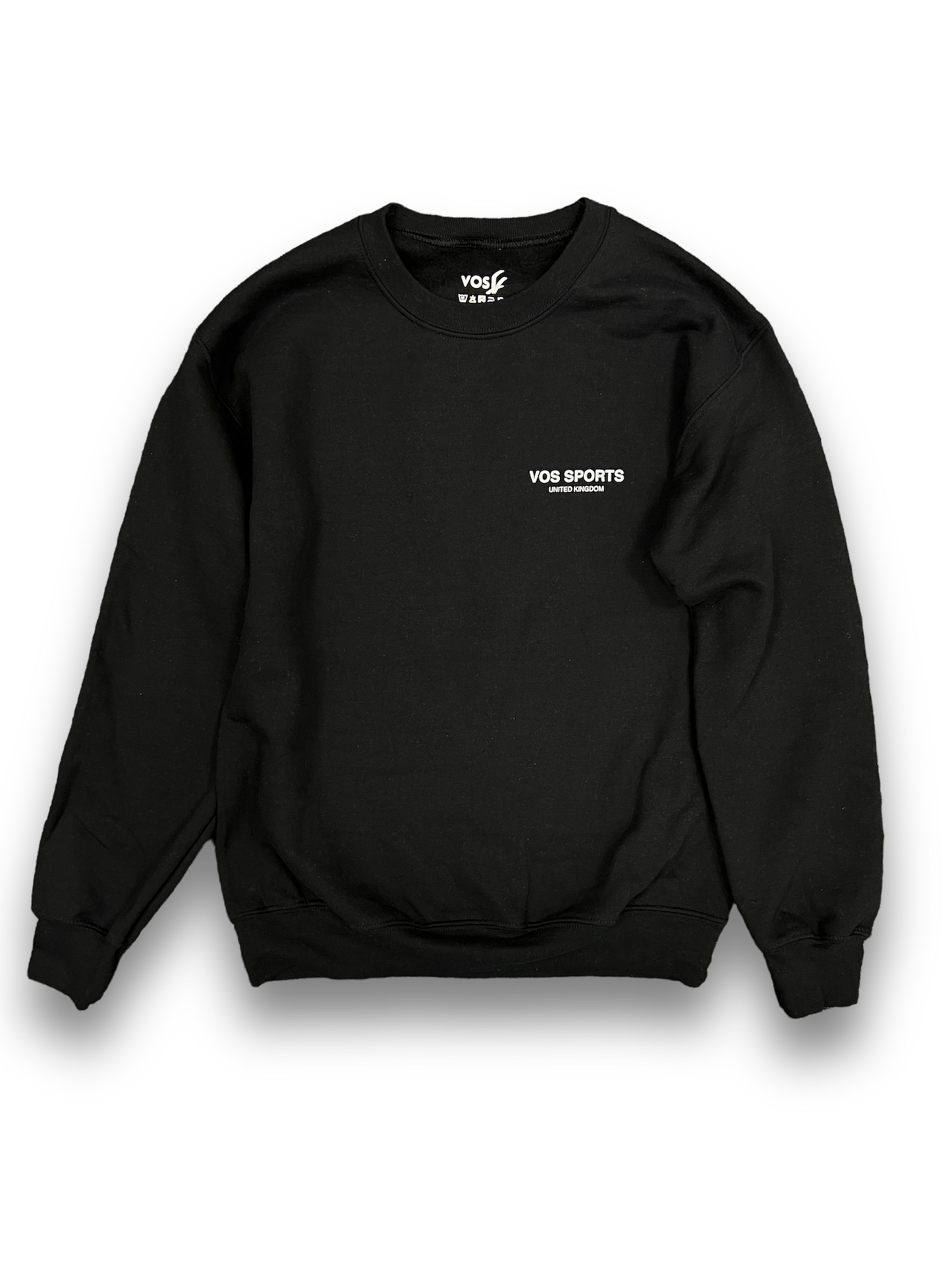 Heavyweight black crewneck relaxed fit polyester sweatshirt