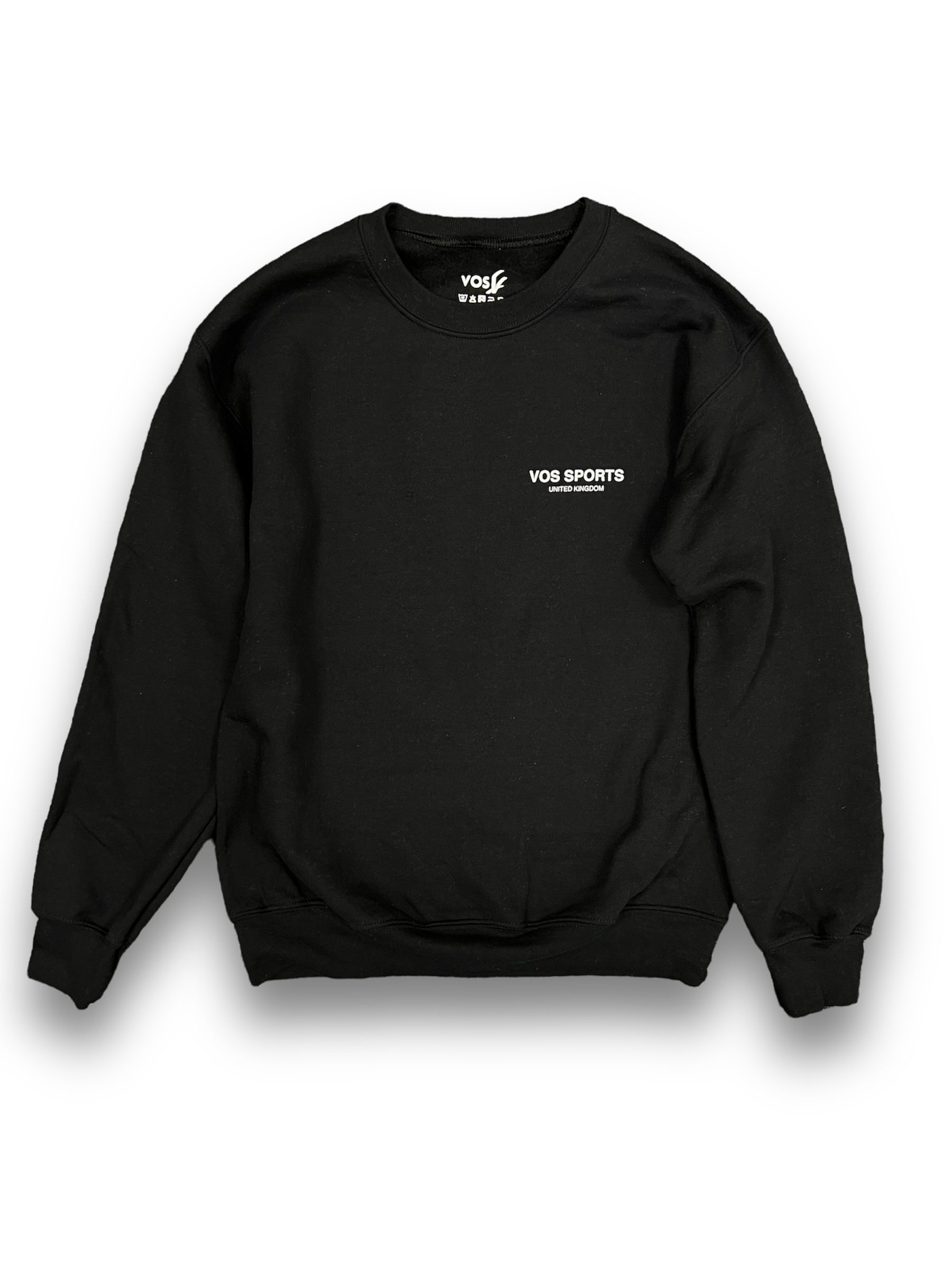 Heavyweight black crewneck relaxed fit polyester sweatshirt