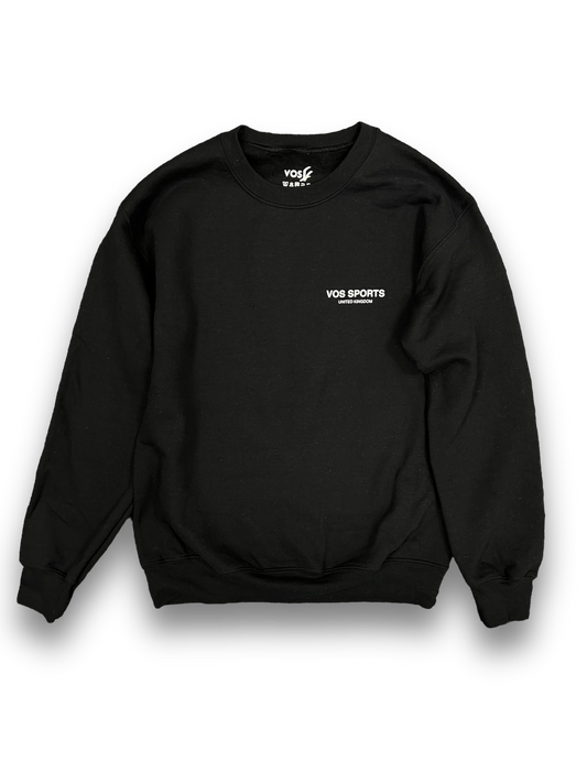 Heavyweight black crewneck relaxed fit polyester sweatshirt